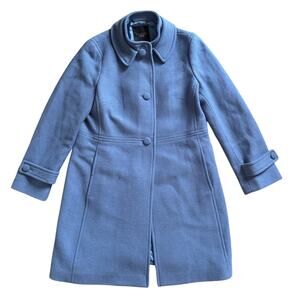 Talbots Wool Pea Coat Blue Old Money Retro Winter Jacket Classic Timeless
